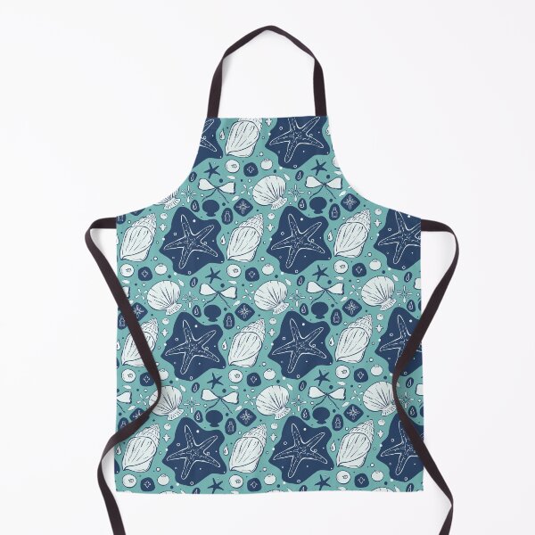 Item preview, Nautical Seashells and Starfish Pattern designed and sold by Sagi Jane Art.