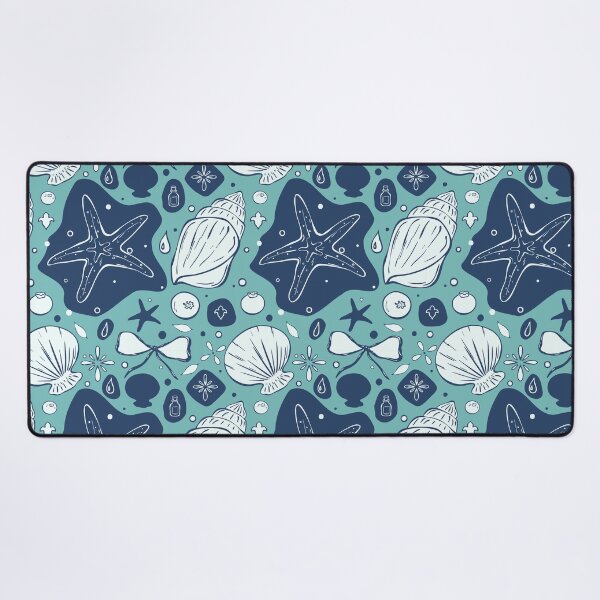 Item preview, Nautical Seashells and Starfish Pattern designed and sold by Sagi Jane Art.