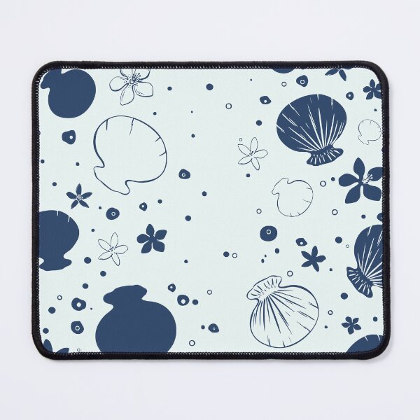 Item preview, Navy Seashells on Soft Blue Pattern designed and sold by Sagi Jane Art.