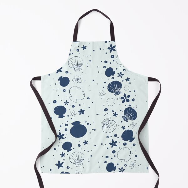 Item preview, Navy Seashells on Soft Blue Pattern designed and sold by Sagi Jane Art.