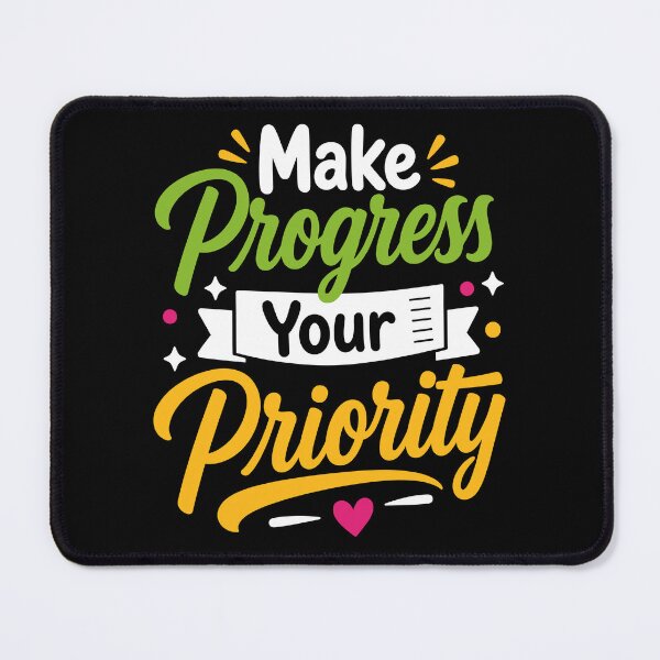 Item preview, Make Progress Your Priority Motivational Productivity Typography T-Shirt designed and sold by rejowan-arts.