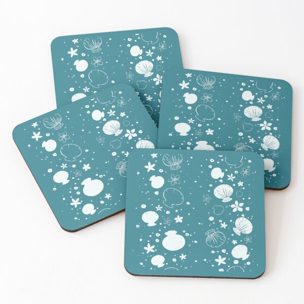 Item preview, Ivory Seashells on Black Pattern designed and sold by Sagi Jane Art.