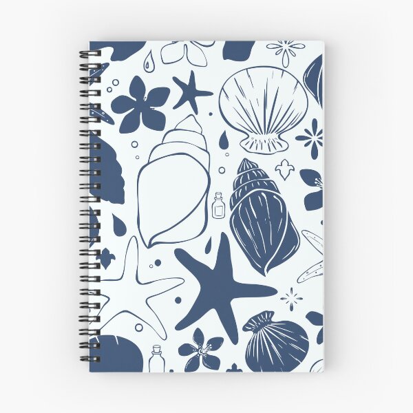Item preview, Monochrome Navy Ocean Treasures Pattern designed and sold by Sagi Jane Art.