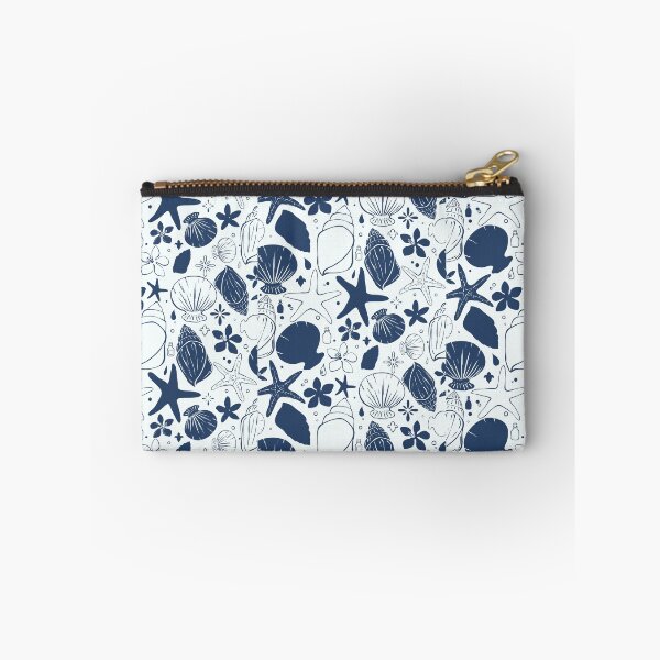 Item preview, Monochrome Navy Ocean Treasures Pattern designed and sold by Sagi Jane Art.