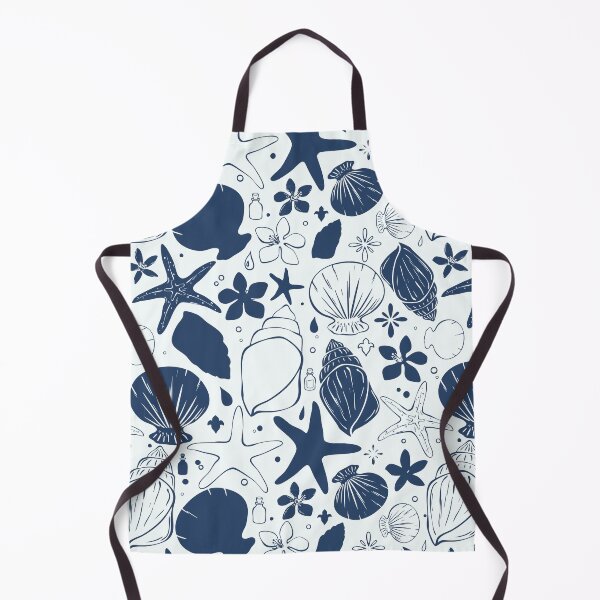 Item preview, Monochrome Navy Ocean Treasures Pattern designed and sold by Sagi Jane Art.