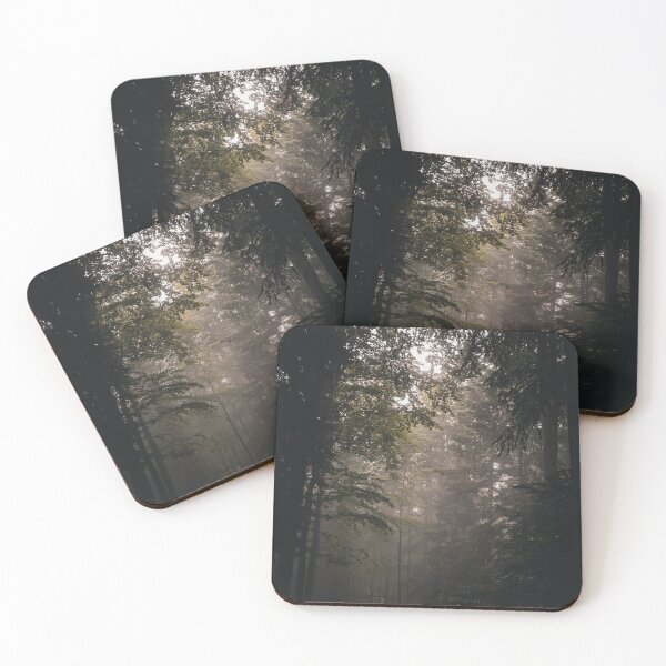 Item preview, Moody Foggy Forest Misty Woodland Trees Landscape Photography designed and sold by wildsilencee.