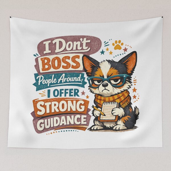 Item preview, I Don't Boss People Around I Offer Strong Guidance Funny Corgi Office Humor designed and sold by inkoutninja.