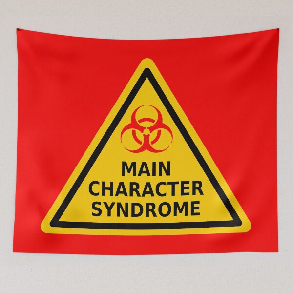 Item preview, Main Character Syndrome Contagion Warning Sign (with Red Biohazard Symbol) designed and sold by Karate Octopus.
