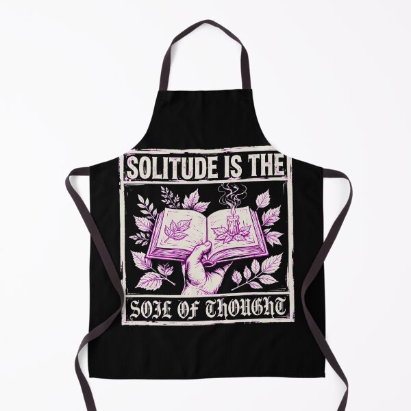 Item preview, SOLITUDE IS THE SOIL OF THOUGHT - Ivory Stamp Edition - Black T-Shirt Woodcut designed and sold by Aisha Reda.