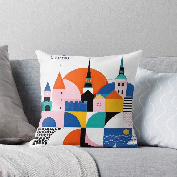 Aperçu de l'œuvre Colorful geometric illustration of Tallinn, Estonia featuring st créée et vendue par ckybe.