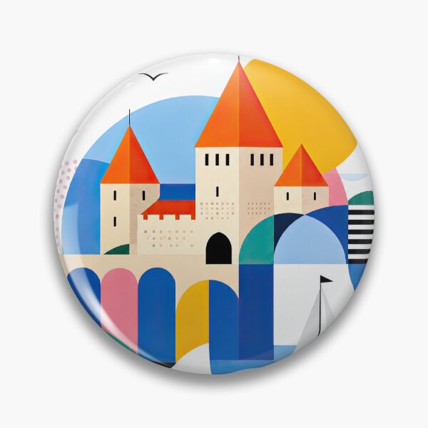 Artikelvorschau, Colorful geometric illustration of Kuressaare, Estonia featuring entworfen und verkauft von ckybe.
