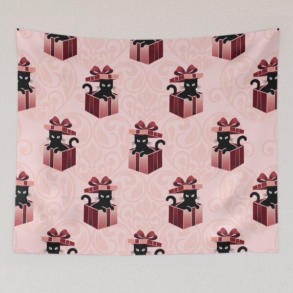Item preview, Black Cat in Gift Box Seamless Pattern designed and sold by prapapon.
