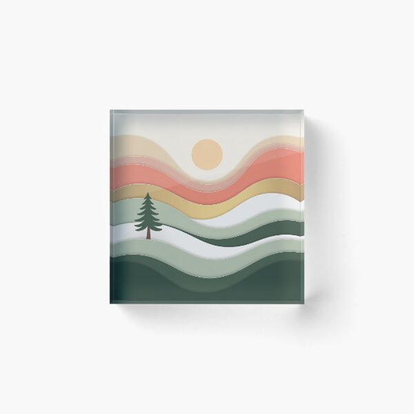 Item preview, Abstract Winter Hills Minimalist Landscape designed and sold by TrendMorphic.