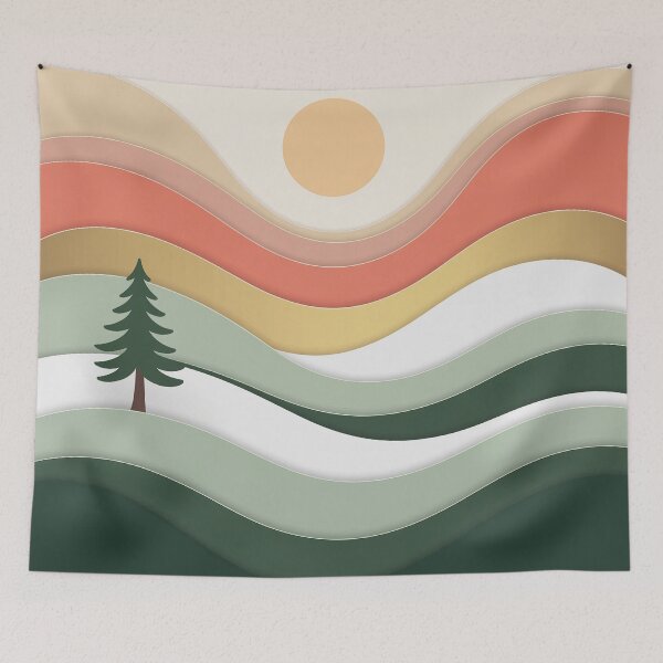 Item preview, Abstract Winter Hills Minimalist Landscape designed and sold by TrendMorphic.
