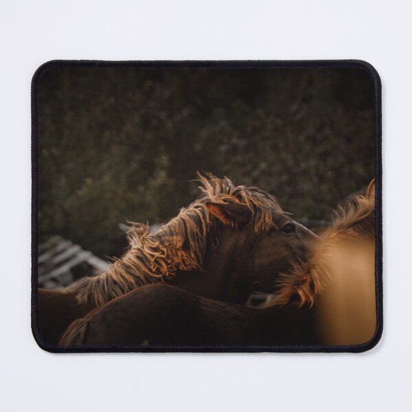Item preview, Moody Brown Horse Golden Mane Sunset Light Equine Art designed and sold by wildsilencee.