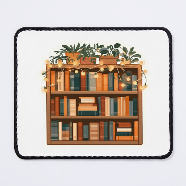 Item preview, Cozy Bookshelf Plants Fairy Lights Aesthetic designed and sold by NicolasGlowArt.