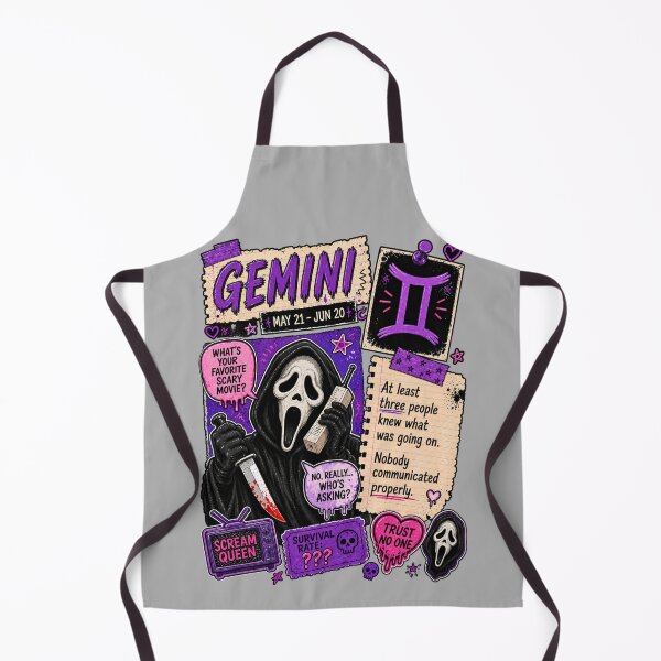 Item preview, Gemini Ghostface Scream Horror Zodiac Collage designed and sold by ElizBurkes.