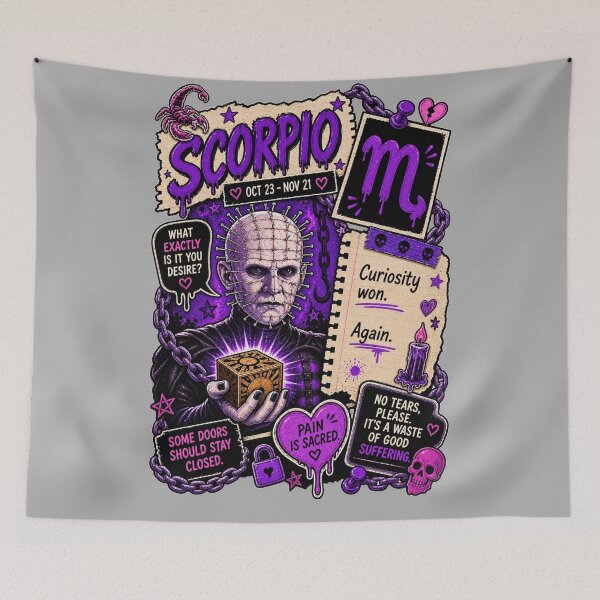 Item preview, Scorpio Pinhead Hellraiser Horror Zodiac Collage designed and sold by ElizBurkes.