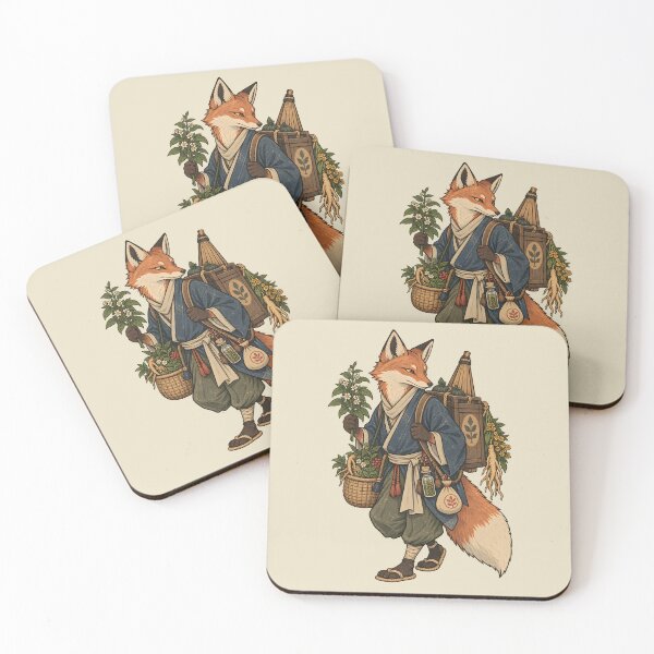 Item preview, Japanese Fox Herbalist Vintage Art | Traditional Apothecary Fox Illustration | Japanese Folklore Animal designed and sold by Leeded.