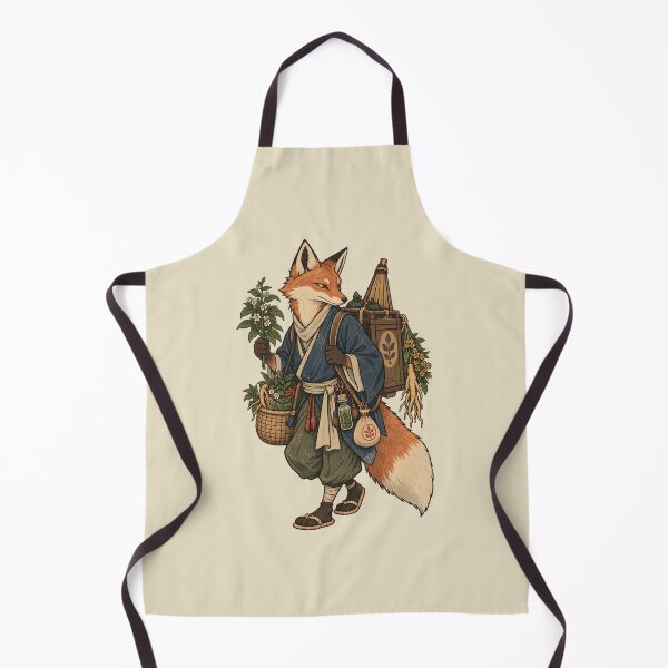 Item preview, Japanese Fox Herbalist Vintage Art | Traditional Apothecary Fox Illustration | Japanese Folklore Animal designed and sold by Leeded.