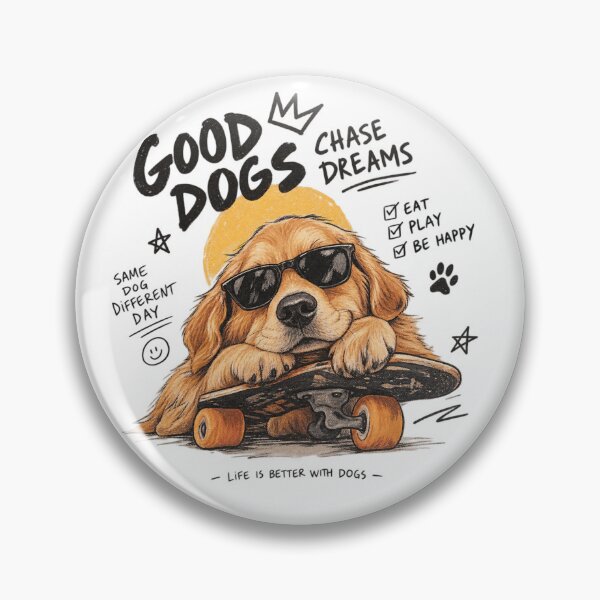 Item preview, Good Dogs Chase Dreams - Skater Golden Retriever Streetwear designed and sold by GenZFashion000.