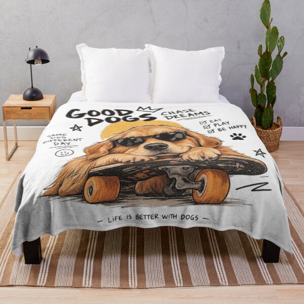 Item preview, Good Dogs Chase Dreams - Skater Golden Retriever Streetwear designed and sold by GenZFashion000.