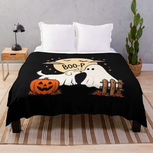 Item preview, Boo P Ghost Dog Cute Halloween Pumpkin Moon Art designed and sold by SoyLamderma.