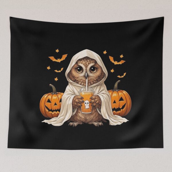 Item preview, Cute Halloween Owl Witch – Spooky Pumpkin Moon designed and sold by Anime  ⭐⭐⭐⭐⭐.