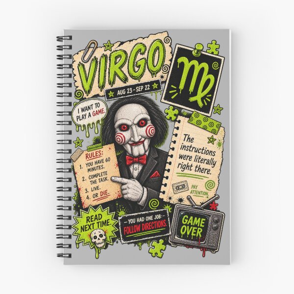 Item preview, Virgo Billy the Puppet Saw Horror Zodiac Collage designed and sold by ElizBurkes.