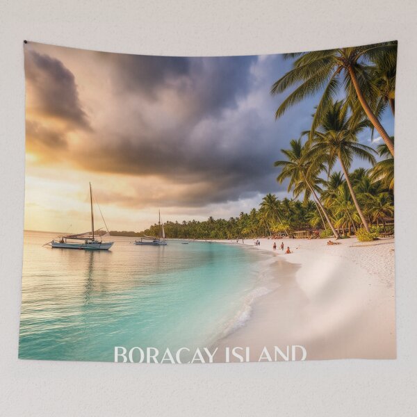 Item preview, Sunset Serenity on White Beach | Tropical Dreamscape designed and sold by nhk999.