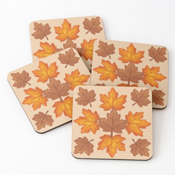 Item preview, Muted Autumn Leaves Pattern on Warm Taupe Background designed and sold by ​Jyoti Digital Artist.