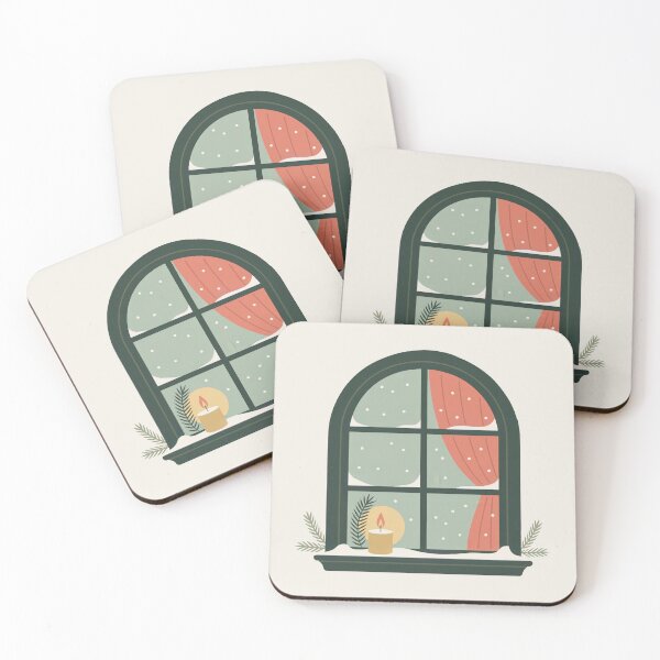 Item preview, Cozy Christmas Window Candle Glow designed and sold by TrendMorphic.