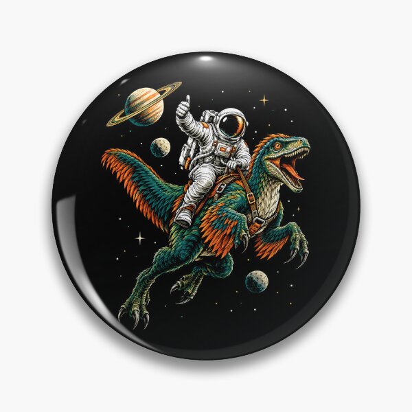 Item preview, Astronaut Riding Raptor In Space Dinosaur Graphic designed and sold by gordonbwyashop.