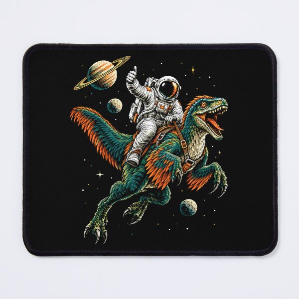 Item preview, Astronaut Riding Raptor In Space Dinosaur Graphic designed and sold by gordonbwyashop.