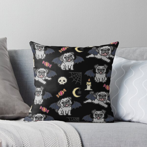Item preview, pixel bat pugs halloween 8-bit video game style designed and sold by FandomizedRose.
