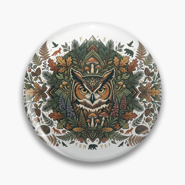 Item preview, Forest Owl Mandala and Woodland Wildlife designed and sold by vanishree08.