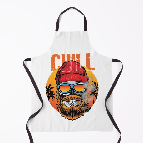Item preview, ​Chill Hipster Skull with Beard & Beanie Retro Sunset Graphic T-Shirt designed and sold by Minem39.