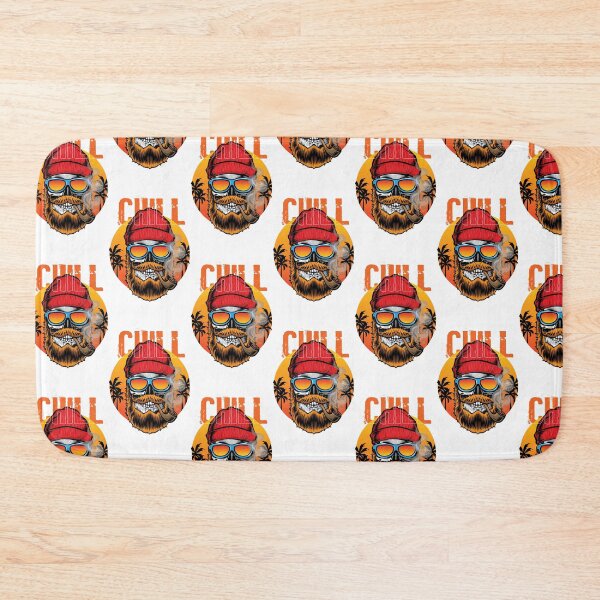 Item preview, ​Chill Hipster Skull with Beard & Beanie Retro Sunset Graphic T-Shirt designed and sold by Minem39.