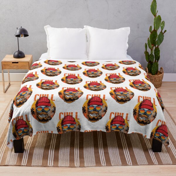 Item preview, ​Chill Hipster Skull with Beard & Beanie Retro Sunset Graphic T-Shirt designed and sold by Minem39.