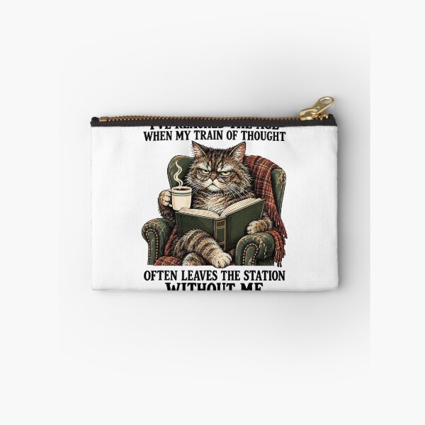 Item preview, Train of Thought Funny Grumpy Cat Aging Humor designed and sold by gordonbwyashop.
