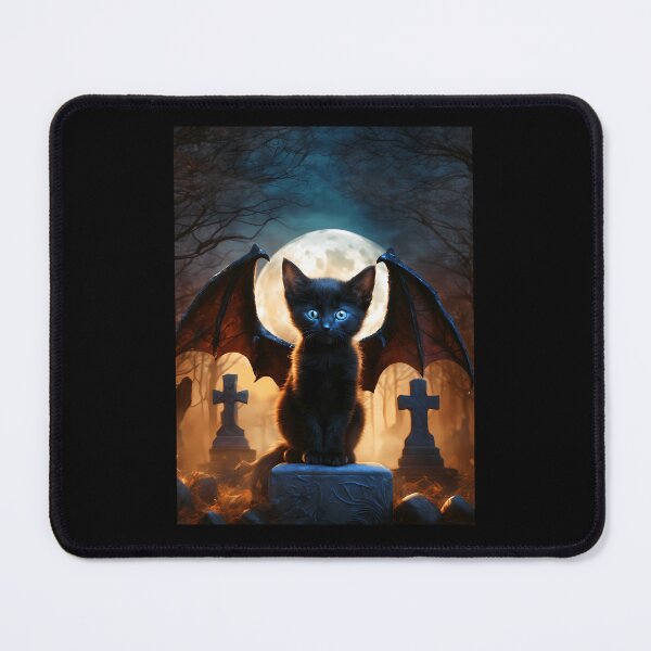 Item preview, Cute Gothic Black Kitten Vampire Bat Wings Spooky Art designed and sold by AmandaWalkere.