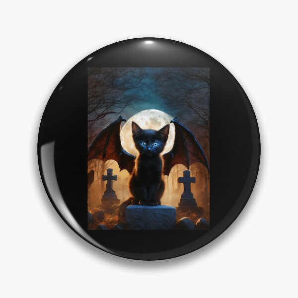 Item preview, Cute Gothic Black Kitten Vampire Bat Wings Spooky Art designed and sold by AmandaWalkere.