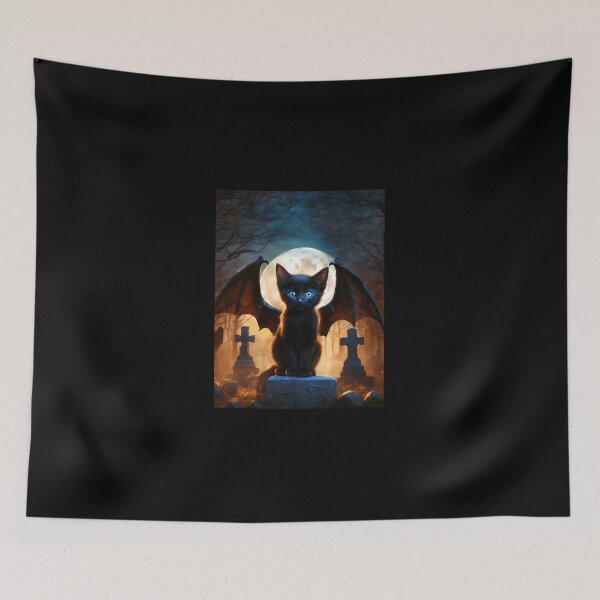 Item preview, Cute Gothic Black Kitten Vampire Bat Wings Spooky Art designed and sold by AmandaWalkere.