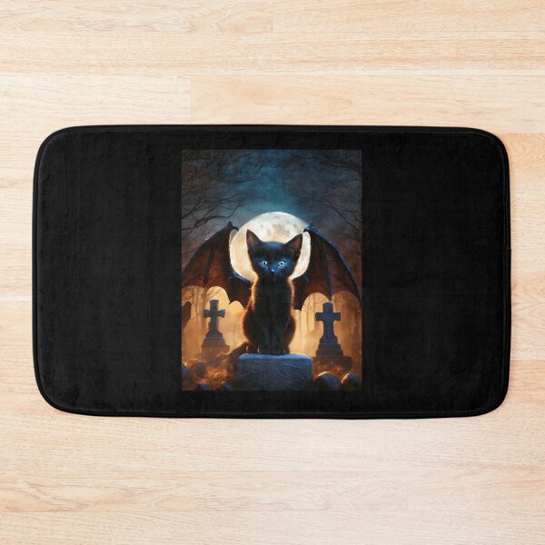 Item preview, Cute Gothic Black Kitten Vampire Bat Wings Spooky Art designed and sold by AmandaWalkere.