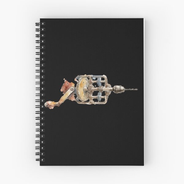 Item preview, Vintage Hand Drill Mechanical Gears Watercolor Art designed and sold by bvdesignart.