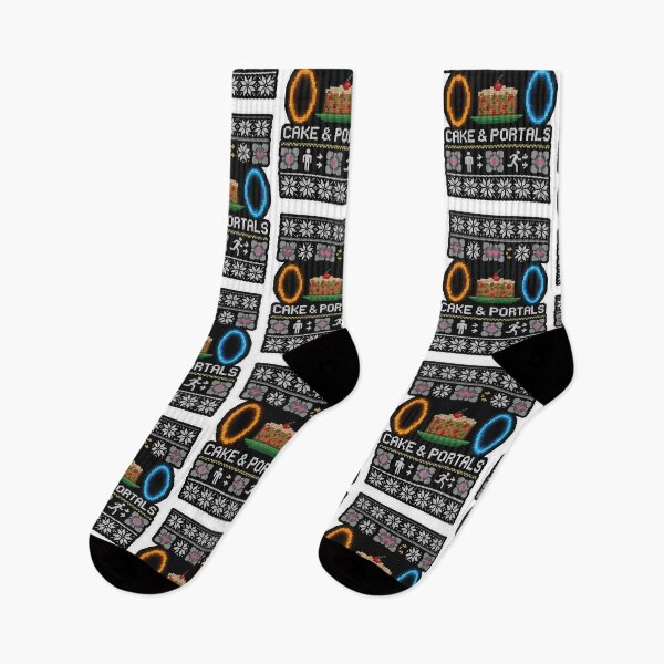 Item preview, Cake And Portals Ugly Sweater Pixel Pattern designed and sold by Flying Doggo.