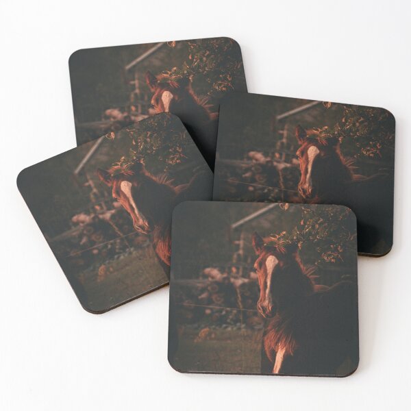 Item preview, Moody Countryside Horse Sunset Farm Portrait Equine Photography designed and sold by wildsilencee.