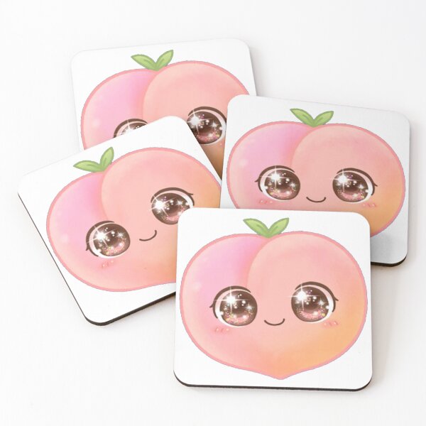 Item preview, Cute Kawaii Peach with Sparkly Eyes designed and sold by Kiralemon.