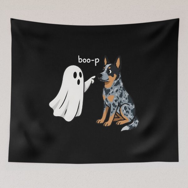 Item preview, Boo-p Ghost and Blue Heeler Dog Art designed and sold by GiaoCalonas.