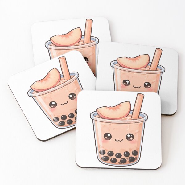 Item preview, Cute Peach Boba Milk Tea Kawaii Drink designed and sold by Kiralemon.
